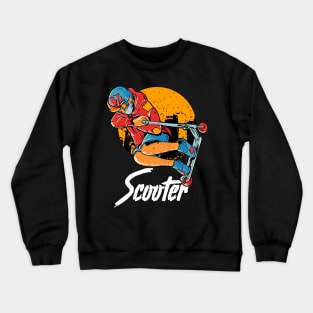 Cute & Funny Scooter Kid Riding Tricks Crewneck Sweatshirt